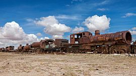 Der Zugfriedhof bei Uyuni in Bolivien