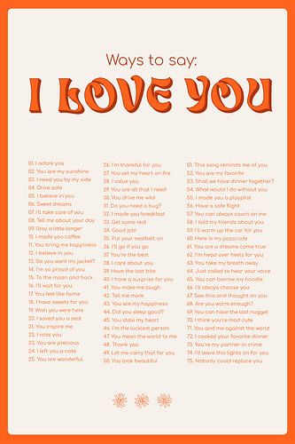 Ways to say: I love You - Orange von Loretti