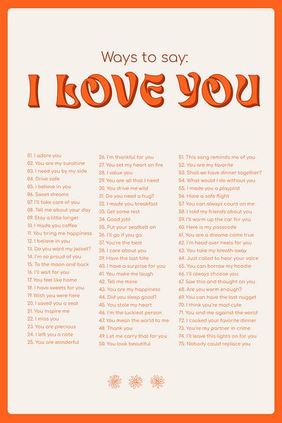 Ways to say: I love You - Orange von Loretti