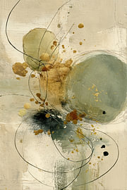 Gemälde „Saliegroen Abstract“ – Ruhig