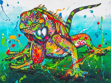Iguane coloré sur Happy Paintings