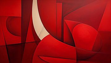 Abstracte vormen rood panorama van The Xclusive Art