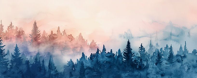 Morgenrot im Wald Nr. 2 von ByNoukk
