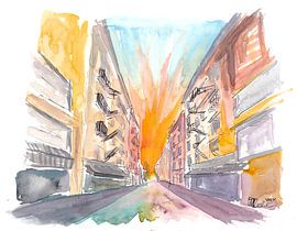 Scène de rue à Manhattan avec des bâtiments en brique