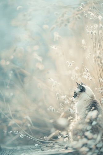 Siamese feline beauty and blue dreams