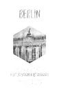 Koordinaten BERLIN Brandenburger Tor | Aquarell Monochrom von Melanie Viola Miniaturansicht
