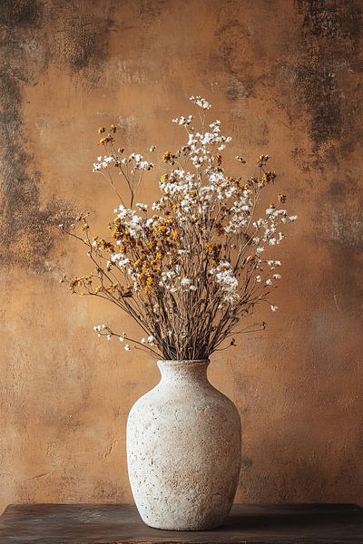 Fleurs séchées dans un vase rustique par Imperial Art House