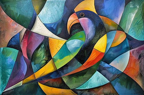 Abstract kunstwerk van kleurrijke papegaai