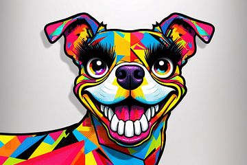 Kleurrijke abstracte hond illustratie van Art & Soul Creations