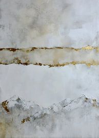Art abstrait minimaliste Wabi-Sabi doré