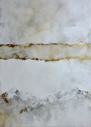 Minimalist Abstract Wabi-Sabi Gold Art