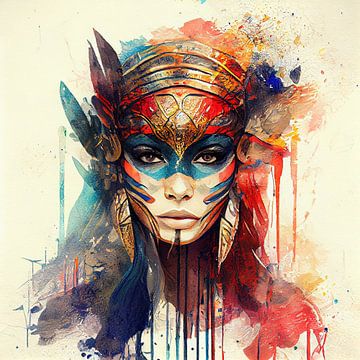 Powerful Warrior Woman #6 van Chromatic Fusion Studio