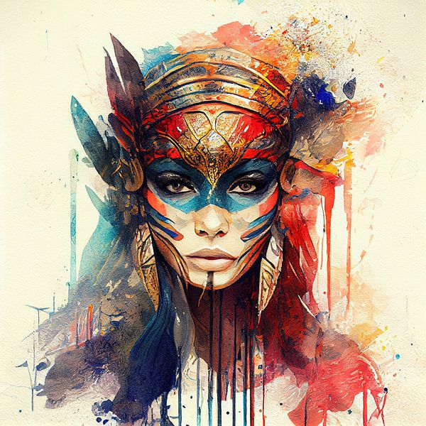 Powerful Warrior Woman #6 van Chromatic Fusion Studio