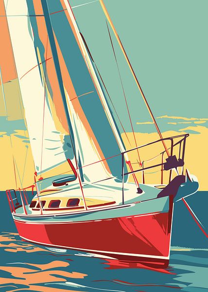 Sailing Ship Pop Art BEST SELLING by robby akrim