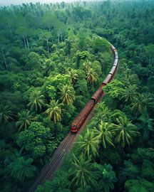 Eisenbahnfahrt aus der Luft