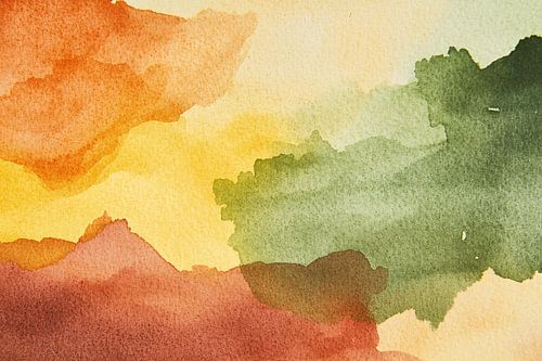 Aquarel in warme aardetinten