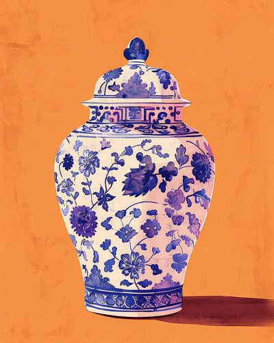 Paarse Porseleinen Vaas