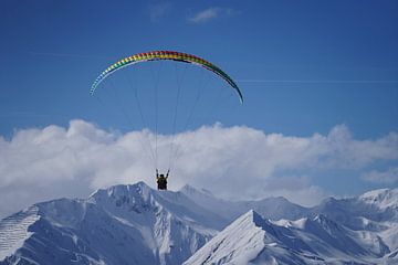 Paragliden boven de Alpen in Oostenrijk van Babetts Bildergalerie