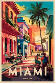 Miami, Florida Vintage Travel Poster
