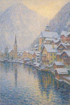 Winter in Hallstatt - Monet-inspirierter Alpensee