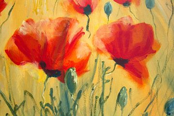 Roter Mohn im Getreidefeld von Karen Kaspar