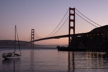 Golden Gate bridge at night by John Faber