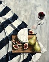 Cheese board blue white