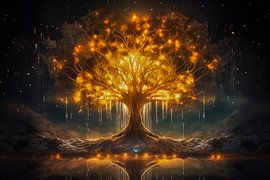 Baum des Lebens im Licht Hintergrund Illustration