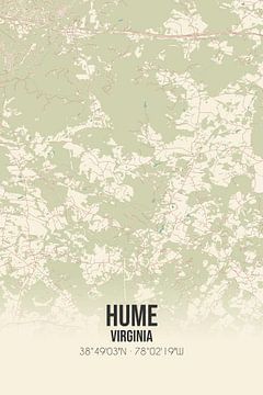 Vintage landkaart van Hume (Virginia), USA. van MijnStadsPoster
