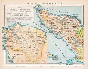 Vintage-Karte Aceh und Nebengebiete von Studio Wunderkammer