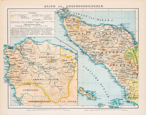 Vintage-Karte Aceh und Nebengebiete