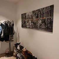 Klantfoto: AMSTERDAM Herengracht | Panorama van Melanie Viola, op canvas