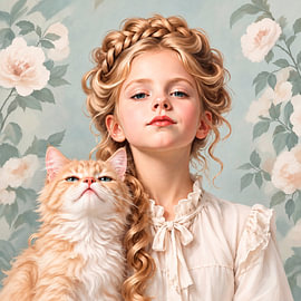 Two of a kind – Mädchen mit Katze von ¡ guay !