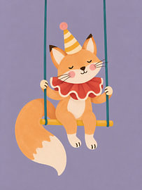 Orange Cat in a Striped Party Hat by Mosaic Dialogue