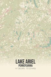 Vintage map of Lake Ariel (Pennsylvania), USA. by Prints of Place