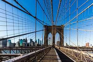 berühmter Blick auf die Brooklyn-Brücke in New York