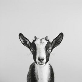 Ziege in Schwarz-Weiß von Poster Art Shop