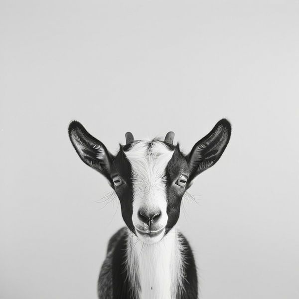 Geit in zwart-wit van Poster Art Shop