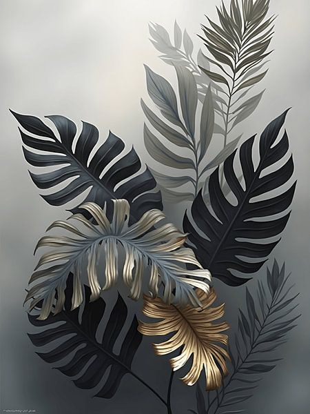 Feuilles de monstera d'or par Artistic