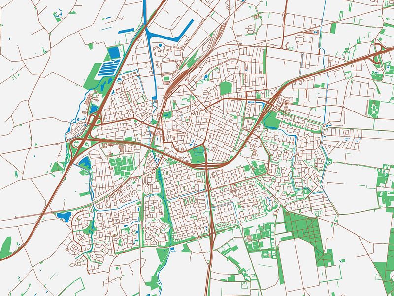 Map of Roosendaal in the style Urban Ivory by De Kaartenwinkel