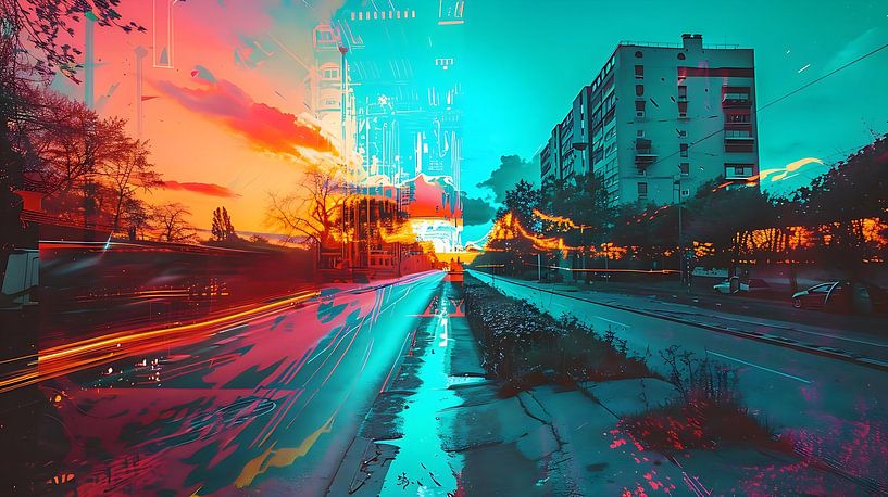 Synthwave-Ambrotypie-Plakat Berlin von PixelPrestige