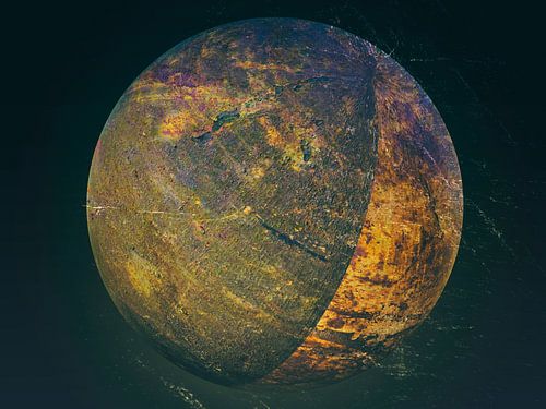 Figuren en vormen - roest bal in de ruimte