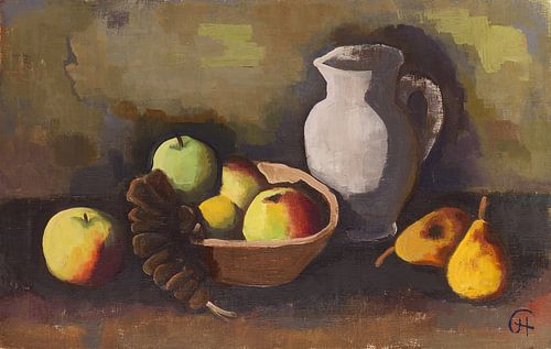 Karl Hofer, Stilleven met kan en fruit in een schaal, circa 1934