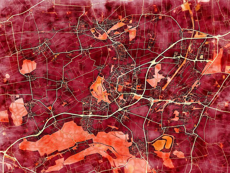 Map of Salzgitter with the style 'Amber Autumn' by Maporia