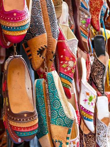 de leren slippers van Marrakech
