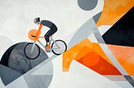 Fahrradfahren in abstrakter Kunst von Poster Art Shop Miniaturansicht