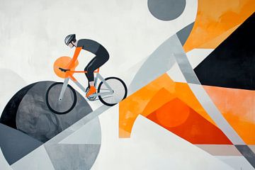 Fietsen in abstracte kunst van Poster Art Shop