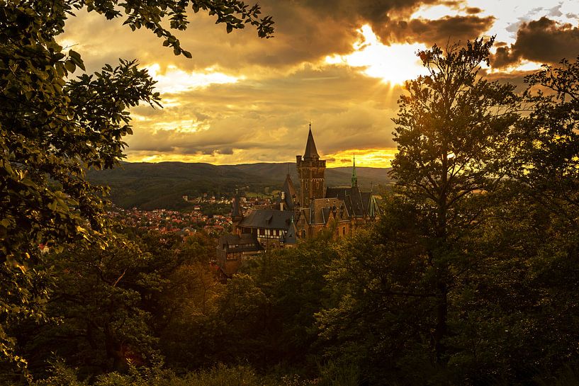 Wernigerode at sunset by Frank Herrmann