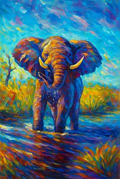 Olifant schilderij van Johannes