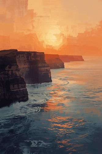 Sunset over the cliffs - tranquillity by the sea
